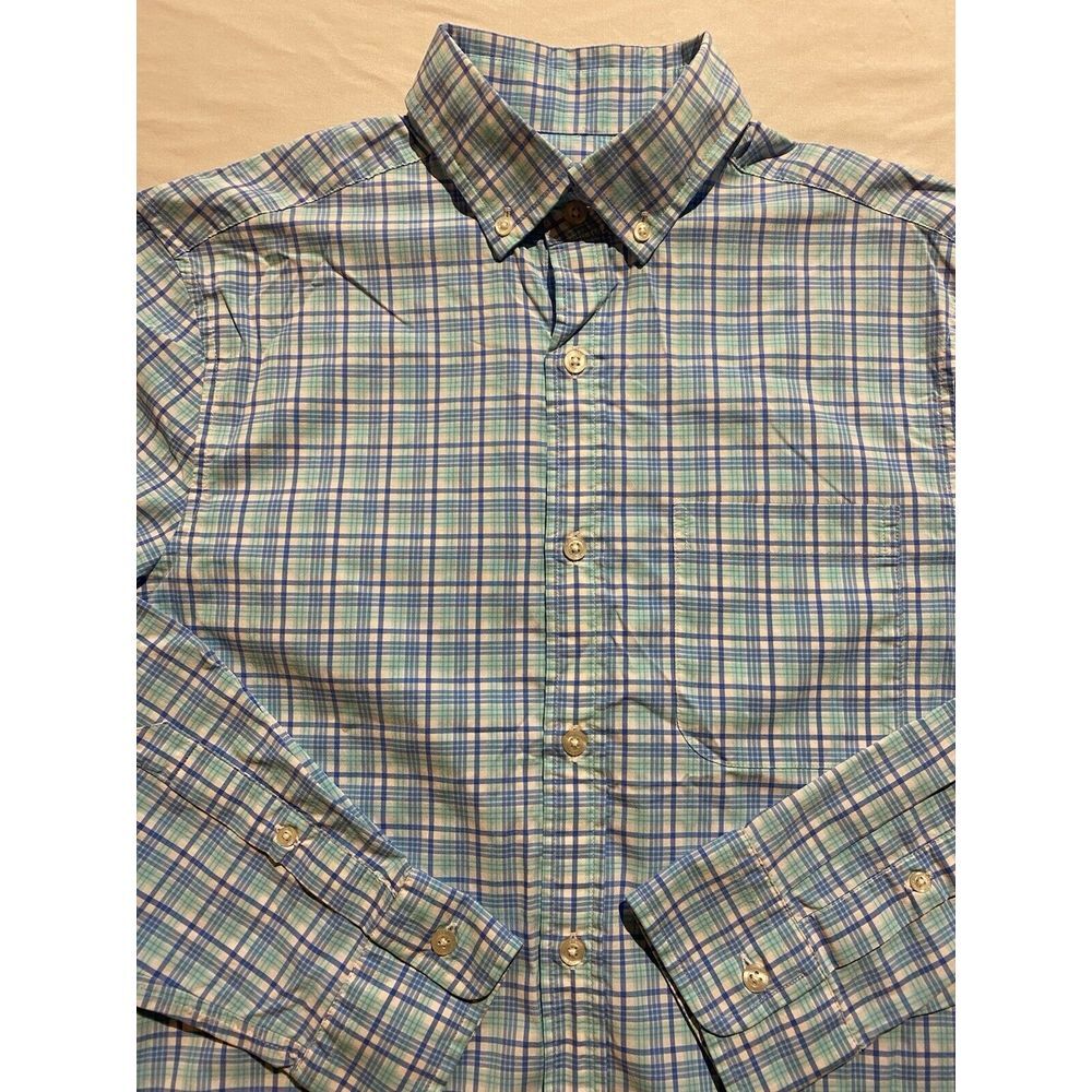 Vineyard‎ Vines Check Blue Performance Murray Shirt Mens Small L/S Nylon stretch